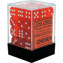 Chessex D6 Brick 12mm Translucide Dice (36) - Orange