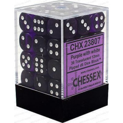 Chessex D6 Brick 12mm Translucide Dice (36) - Purple