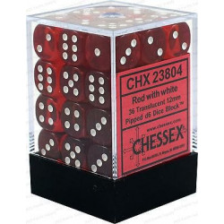 Chessex D6 Brick 12mm Translucide Dice (36) - Red