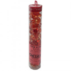 Chessex - Glass Gaming Stones Tube (40+) - Red Catseye