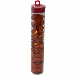 Chessex - Glass Gaming Stones Tube (40+) - Crystal Orange