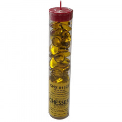 Chessex - Glass Gaming Stones Tube (40+) - Crystal Yellow