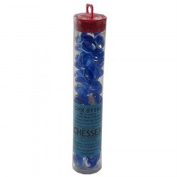 Chessex - Glass Gaming Stones Tube (40+) - Dark Blue Catseye