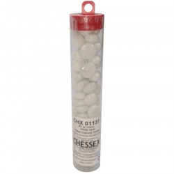 Chessex - Glass Gaming Stones Tube (40+) - White Opal