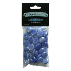 Gaming Counters - Marble Blue, 30ct